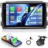 NHOPEEW 4+64G Autoradio per Benz Smart Fortwo 451 2005-2010 con Wireless Carplay e Android Auto - Schermo incell da 9 pollici Supporto WiFi GPS Comandi al volante + Telecamera di retromarcia