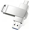 ZESTRO Chiavetta USB 3.0 da 128 GB, con velocità di trasferimento dati fino a 100 MB/s, doppia porta di tipo C, portatile, compatibile con smartphone, laptop, desktop, tablet