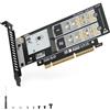 ELUTENG Adattatore Dual NVMe a PCIe 5.0, 2 schede di espansione SSD da 128 Gbps per slot PCIe X8/X16, supporta M.2 NVMe 2230/2242/2260/2280, M-Key/B+M-Key, viti e cacciavite inclusi