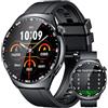 NONGAMX Orologio Smartwatch Uomo Fitness con Chiamata: 1.46 Rotondo Smart Watch Bordi Ultrastretti Bluetooth 5.3 Sport Tracker Compatibile Android e ios Contapassi Misuratori di Sonno SpO2 IP68 Impermeabile