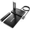 UNITEK Adattatore SSD M.2 NVME - Tool Free 10Gbps USB 3.2 Gen2 SSD Adapter Portable Enclosure Supporta SATA Hard Drive Reader M e B&M Keys Compatibile con 2230/2242/2260/2280/22110 SSD Nero