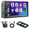 BLRMIMG Autoradio 2 DIN Apple Carplay Wireless e Android Auto, Stereo Auto 7 Pollici HD Touch Screen con Bluetooth, Vivavoce, Mirror Link, Telecamera Posteriore, FM Radio, EQ, Type-C, USB, Microfono, SWC