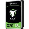 Seagate Exos X20, 18TB, 3,5 pollici SATA 6Gb/s, 7200 RPM, 2,5M MTBF, 512e e 4Kn FastFormat, disco rigido a bassa latenza con cache avanzata (ST18000NM003D)