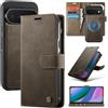 ONETHEFUL Custodia Folio per Google Pixel 11 Pro XL 6.8, marrone marrone | Custodia magnetica rimovibile 2 in 1 con blocco RFID, 3 slot per carte e tasca per monete; supporta la ricarica wireless