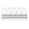 TONGKTAI Caricabatterie USB ultra sottile da 5 W, confezione da 10 pezzi, doppia porta con USB-C e A (5 V 1 A), universale compatibile con iPhone, Samsung, AirPods, fotocamera, power bank, spazzolino