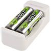 ANSMANN caricabatterie AA AAA per 1-2 batterie NiMH Basic 2 caricabatterie con batterie - caricabatterie con timer e spegnimento automatico per batterie ricaricabili incl. 2 batterie Mignon AA 1300mAh