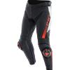 Dainese PANTALONI SUPER SPEED PERF. LEATHER BLACK WHITE RED-FLUO DAINESE : Taglia - 58