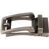 misppro Fibbia per cintura a cricchetto automatica da uomo, in lega, colore grigio chiaro e nero, 9 x 4 cm