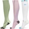Queenshin 3 Paia Calze Lunghe Compressione Graduata Elastiche e Traspirante Regalo per Donna e Uomo Circolazione per Sportive Viaggi Corsa Ciclismo