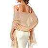 TIHNY Sciarpa in Chiffon per Donna - 177x75cm Coprispalle Leggero Elegante per Matrimonio, Feste, Cerimonie e Abiti da Sera, Nudo