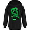 MINECRAFT Creeper Inside Hoodie Boys Kids Gamer Maglione con Cappuccio Nero