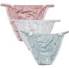 MOONSIYU 3 paia di mutandine da donna in 100% seta di gelso slip slip morbido perizoma classico casual biancheria intima
