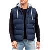 Vancavoo Gilet Uomo Invernale Piumino Smanicato con Cappuccio Rimovibile | Giubbotto Trapuntato Leggero con Zip Due Tasche Laterali con Cerniera e una Tasca Interna per Outdoor