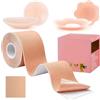 EduPlayte Body Tape Nastro Adesivo Seno - Reggiseno Adesivo con 2 Paia Riutilizzabile Silicone Copricapezzoli di Seno in Raso Prevenire Il Rilassamento Toracico, Adatto per A-G