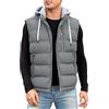 Vancavoo Gilet Uomo Invernale Piumino Smanicato con Cappuccio Rimovibile | Giubbotto Trapuntato Leggero con Zip Due Tasche Laterali con Cerniera e una Tasca Interna per Outdoor