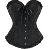 AMateschitz Corsetto da donna, snellente, corsetto, top gotico, corsetto sopra il seno con lacci, vintage, stampa floreale, chiusura frontale, body shaper sotto il seno, bianco