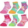 Queenshin 6 Paia Calzini Bambino Bambini Calze Ragazza Unicorno Arcobaleno Carini Stelline Colorate Calzini Crew Caviglia Traspirante Regalo 2-8 Anni Taglia 22-31