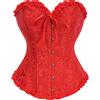 AMateschitz Corsetto da donna, snellente, corsetto, top gotico, corsetto sopra il seno con lacci, vintage, stampa floreale, chiusura frontale, body shaper sotto il seno, bianco