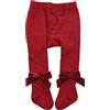 YILEEGOO Collant a coste per bambine e ragazze, con fiocchi di velluto, per San Valentino, leggings per bambini