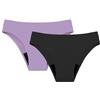 BOTCAM Slip bikini da donna, costume da bagno mestruale, 2 pezzi, costume da bagno, biancheria intima mestruale, costume da bagno per adolescenti, donne, Lilla, S