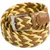 BS BOTTEGA DEL SARTO Man in Italy Bottega Del Sarto Cintura Uomo Intrecciata Cuoio e Giallo con Fibbia Metallica