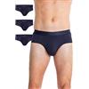 FINN Slip da uomo in morbido cotone biologico, confezione da 3 mutande traspiranti da uomo, Blu, L