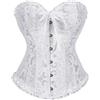 AMateschitz Corsetto da donna, snellente, corsetto, top gotico, corsetto sopra il seno con lacci, vintage, stampa floreale, chiusura frontale, body shaper sotto il seno, bianco