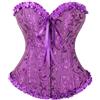 AMateschitz Corsetto da donna, snellente, corsetto, top gotico, corsetto sopra il seno con lacci, vintage, stampa floreale, chiusura frontale, body shaper sotto il seno, bianco