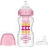 Dr. Brown's Natural Flow Options+ Sippy Bottle Starter Kit, collo largo 270 ml, rosa cuori