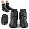 WARMWOO Copriscarpe impermeabile: tessuto Oxford 210D, copriscarpe per bicicletta, suola antiscivolo, chiusura in regolabile, copriscarpe antiscivolo, per pioggia e guida notturna, adatto per 42-45