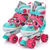 meteor Pattini a rotelle discoteca skate - Roller Parallel 4 ruote - Pattini da pattinaggio in quad per bambini Adolescenti e adulti - Taglia regolabile (L 39-42, MEADOW)