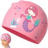 Générique Berretto da nuoto per bambini, con motivo animale | Cappello da nuoto in silicone per spiaggia piscina lago casa giardino ragazzi ragazze adolescenti