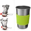 DEARMAMY Set Pentole Campeggio Portatile Leggero in Lega di Alluminio Verde | Campeggio e Trekking, Kit da Cucina Compatto, Accessori Camper e Set Campeggio
