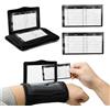 LEZED Sports Wristband Playbook con 2 Carte di Carta Nero Playbook Wristband Calcio Braccialetti Football Wrist Playbook per Attività Sportive Come Calcio, Baseball, Basket, ecc