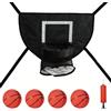 RQcMid Trampolino da basket, con 4 mini palloni da basket e 1 pompa, accessori per bambini, attività familiari in giardino