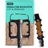 AARON Pedali da bicicletta da città con impugnatura in gomma antiscivolo e cuscinetti a sfera industriali sigillati, pedali da trekking con catarifrangenti per e-bike, bici da trekking, city bike