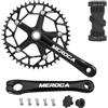 Harilla Kit Pedivella Bicicletta Pieghevole con, Guarnitura Sinistra E Destra + Movimento Centrale + 46T Denti Positivi E Negativi