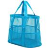 Genérico Borsa tote da spiaggia, leggera, impermeabile e antisabbia, blu | Borsa tote in rete per spiaggia, crociera, campeggio, lago, all'aperto, famiglia, sport, palestra, escursionismo, picnic