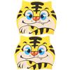 BESTOMZ 2 Pezzi Cuffia da Nuoto Tigre in Silicone, Comoda | Set, Design Giallo Simpatico, Facile da Indossare, per Doccia e Attività in Spiaggia