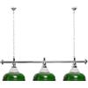 Billiard-Royal Lampada da biliardo con 3 paralumi verde, supporto Vetro/Argento per tavoli da biliardo