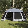 Generic Tenda da piscina Tetto rimovibile Pareti Maglia Grigio 612x612 cm | Poliestere impermeabile, tappetino da pavimento incluso, anti-zanzare, campeggio, pic-nic