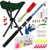 Fish-Xpro Set da Pesca Firefly - Canna Telescopica 2,10 m - Mulinello e Sedia