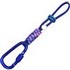 Generic Moschettone in lega di alluminio con anello a D con corda per attrezzatura da esterno, forte clip a scatto per bottiglia d'acqua, zaino, escursionismo, campeggio, viaggi, 21 cm, blu