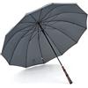 Generic CMBSSTFC Ombrelli Ombrelli Ombrello da Golf retrò Ombrello Bastone Resistente al 12 Ossa Manico in Legno Ombrello Aperto Automatico Antipioggia Ombrello Antivento Forte (Color : Light Grey, Size :