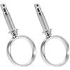 HOMOCONO 2 Pezzi Scalmo in Acciaio Inox 50mm 2 Pollici per Barca | Montaggio Laterale senza Attrezzi, Riduce Rumore e Usura, per Canoa e Remi, Finitura Argento