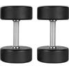 PH Fitness Set di manubri in PU da 2 a 30 kg - 30 manubri con incrementi di 2 kg e rastrelliera orizzontale a due livelli