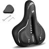 DREAMDASH Sella Bici Comoda con Ammortizzatore, Cuscino per Sella Impermeabile in PU per Uomo e Donna, 25 x 21 cm, Gel Ergonomica Sella Antiprostata per MTB Bici da Corsa e Trekking