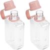 HOUDERCO 2 Pezzi Borraccia da Viaggio Piatta 240ml in Plastica per Campeggio | Bocca Larga, Presa Salda e Design Portatile, Forma Compatta, Stile Kawaii per Viaggio e Campeggio