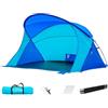 Syutokul Tenda da spiaggia con ombrellone, tenda da spiaggia impermeabile per 2 persone, riparo con cornice lunare, ampia vista, resistente all'acqua, per 2 persone, sabbia/pesca/campeggio