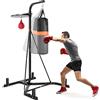COSTWAY Supporto per Sacco da Boxe Regolabile in Metallo Robusto | Punching Ball Autoportante da Terra con Base Stabile per Adulti e Uso Domestico